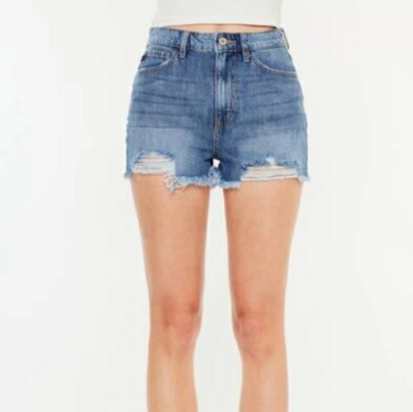 Kancan Denim Shorts size Large Distressed - Picture 1 of 7